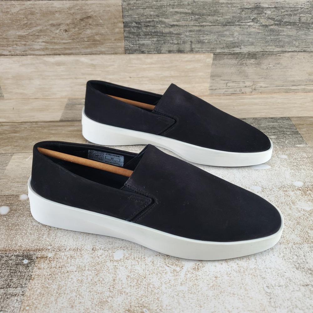 Wolf & Shepherd Cruise Shoes Sz 8 W Black Brilliant White Slip On Sneakers